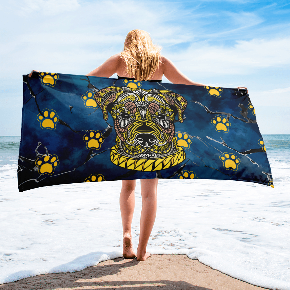 tribal Rottweiler (Beach Towel)
